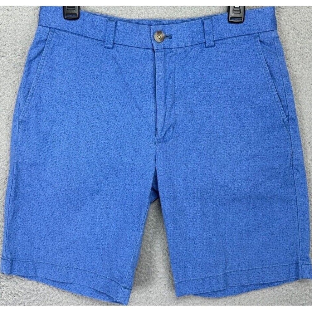 Vineyard Vines Shorts Mens 30 Blue Star Fish Print Stretch Performance Tech Logo